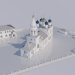 St.-Georgs-Kirche mit Nebengebäuden und Zäunen. Dedowsk 3D-Modell kaufen - Rendern