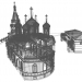 3d Георгиевский храм с пристройками и ограждениями. Дедовск модель купить - ракурс