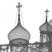 St.-Georgs-Kirche mit Nebengebäuden und Zäunen. Dedowsk 3D-Modell kaufen - Rendern