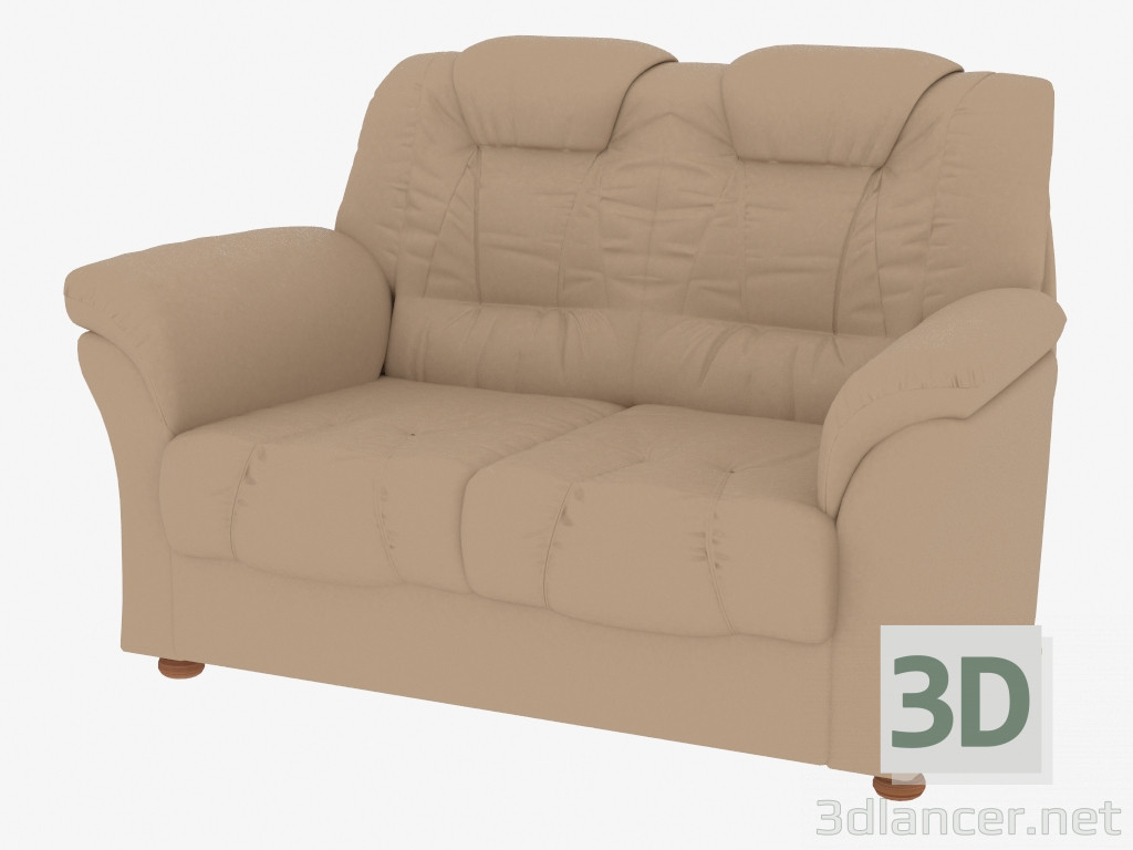 3d model Sofá de cuero recto (dx2) - vista previa