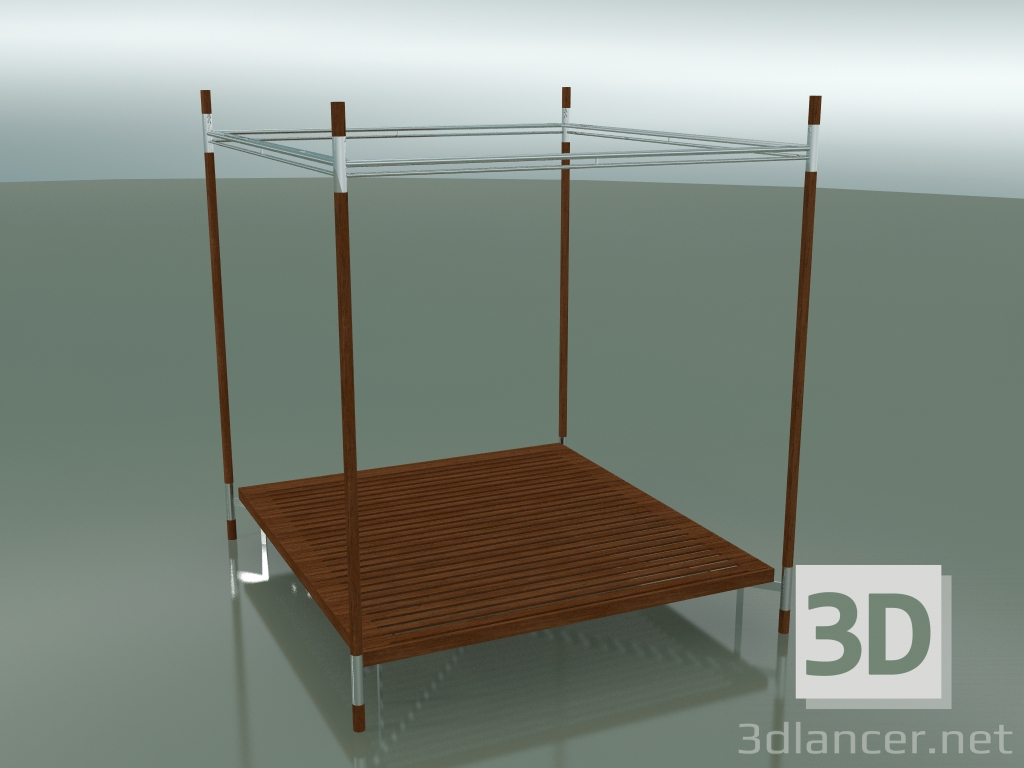 3D Modell Doppelbett mit Baldachinrahmen EDWARD - Vorschau