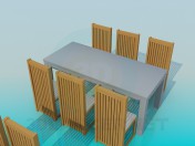 Tables with chairs for restaurant