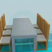 3d model Mesas con sillas para restaurante - vista previa