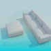 3d model Sofa with ottoman - preview