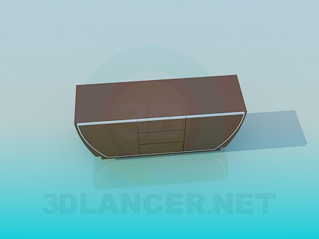 3D Modell Breites Bett Schrank - Vorschau