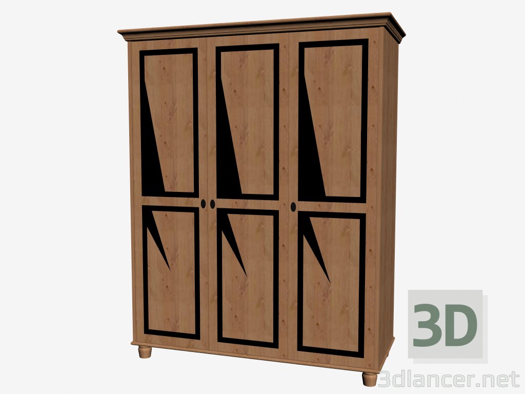 modèle 3D armoire 3 portes - preview
