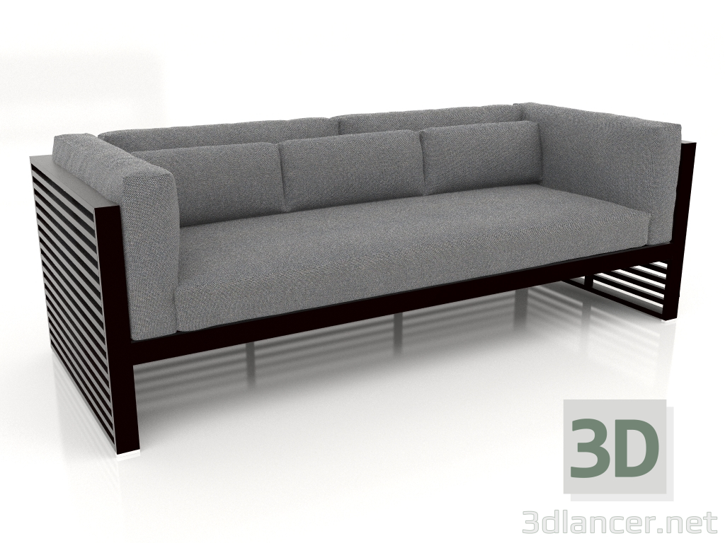 modèle 3D Canapé 3 places (Noir) - preview