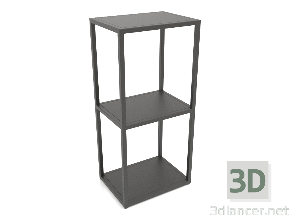 3D Modell Rechteckiges Konsolenregal (METALL, 40x30x86, 3 Regale) - Vorschau