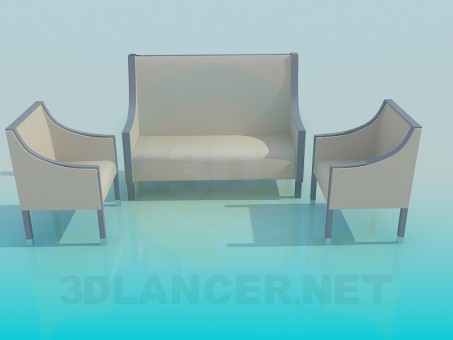 3D Modell Sofas und Sessel - Vorschau
