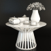 3d Tea table decoration with flowers model buy - render