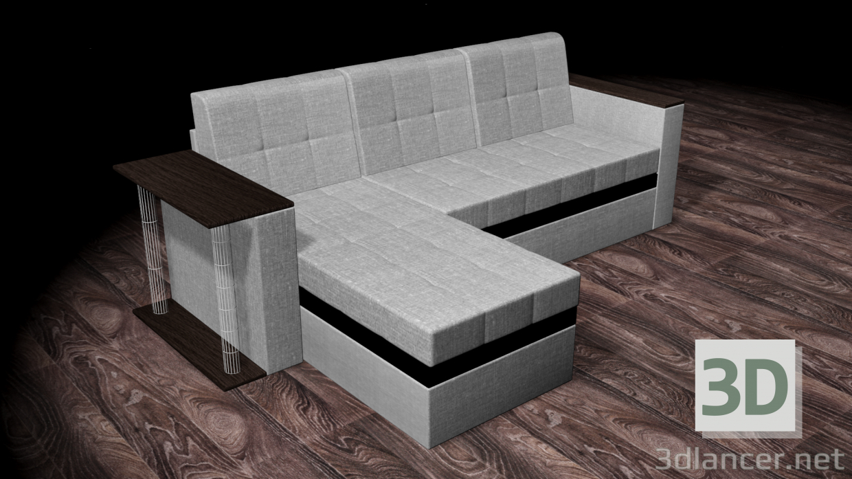3d Угловой диван-кровать Атланта модель купить - ракурс