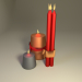 modello 3D di Candele natalizie comprare - rendering