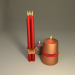 3d Christmas candles model buy - render
