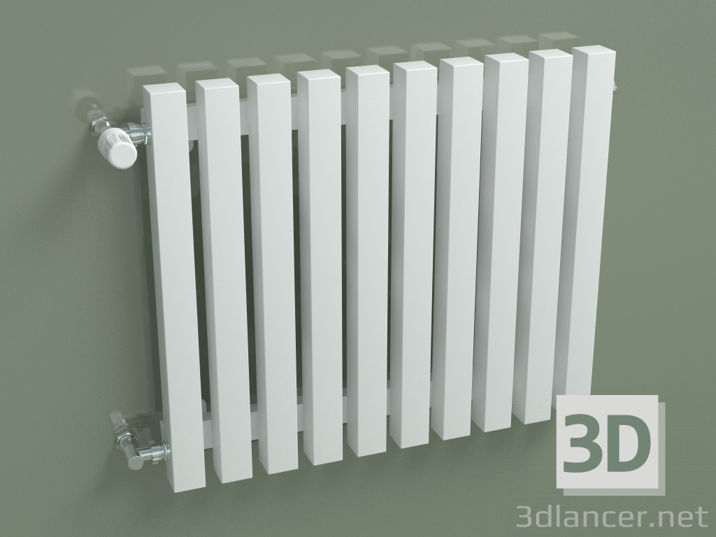 modello 3D Radiatore verticale RETTA (10 sezioni 500 mm 40x40, bianco lucido) - anteprima