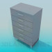3d model Tall narrow chest of drawers - preview