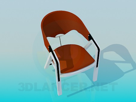 modèle 3D Chaise sur pieds en bois - preview