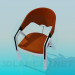 3D modeli Sandalye ahşap ayak üzerinde - önizleme