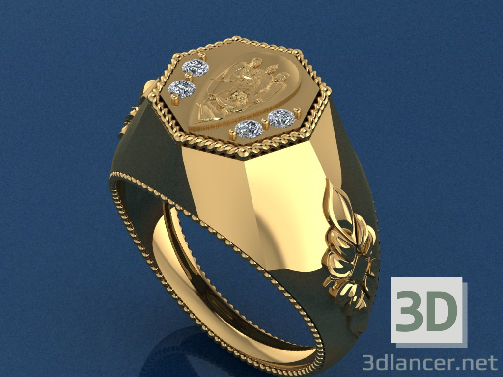 3d кольцо мужское Лада модель купить - ракурс