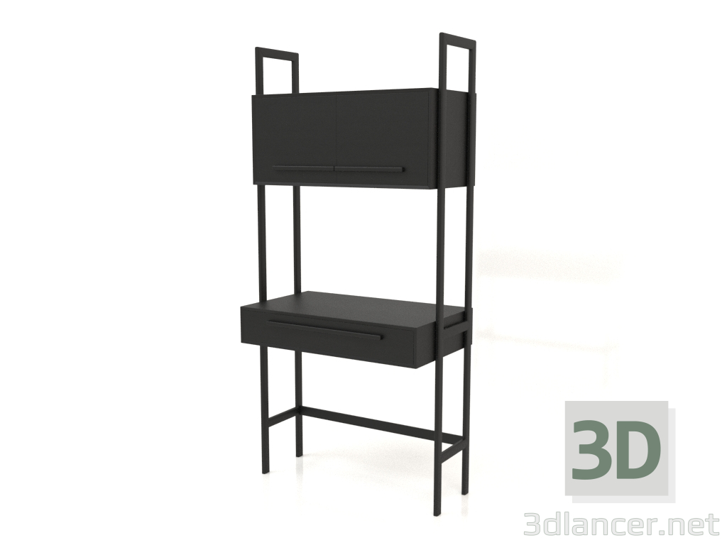 3D Modell Arbeitstisch RT 02 (900x500x1900, Holz schwarz) - Vorschau