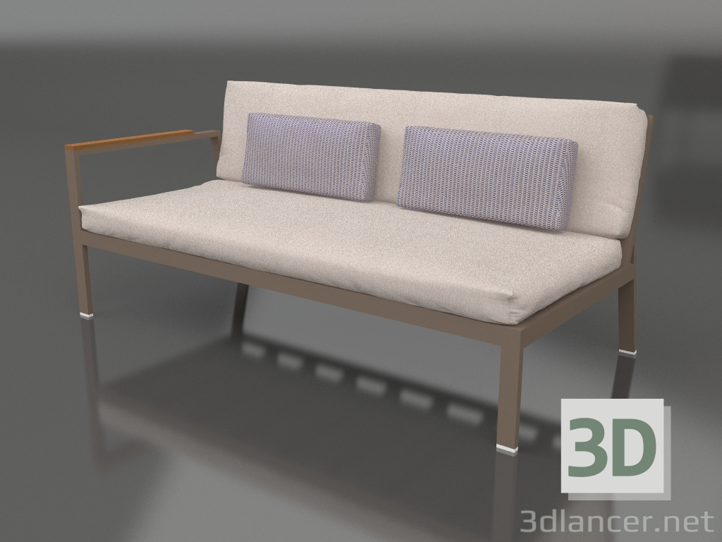 3d model Módulo sofá sección 1 izquierda (Bronce) - vista previa