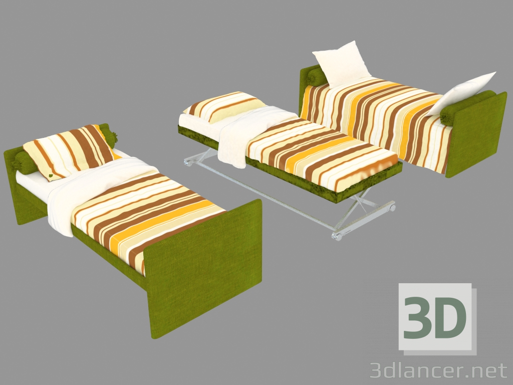 3D modeli Yatak-trafo Duetto (katlanmış ve bölünmüş seçenekler) - önizleme
