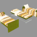 3d модель Кровать-трансформер Duetto (сложенный и разложенный варианты) – превью