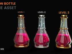 3D Poison Bottle - Game asset Level based