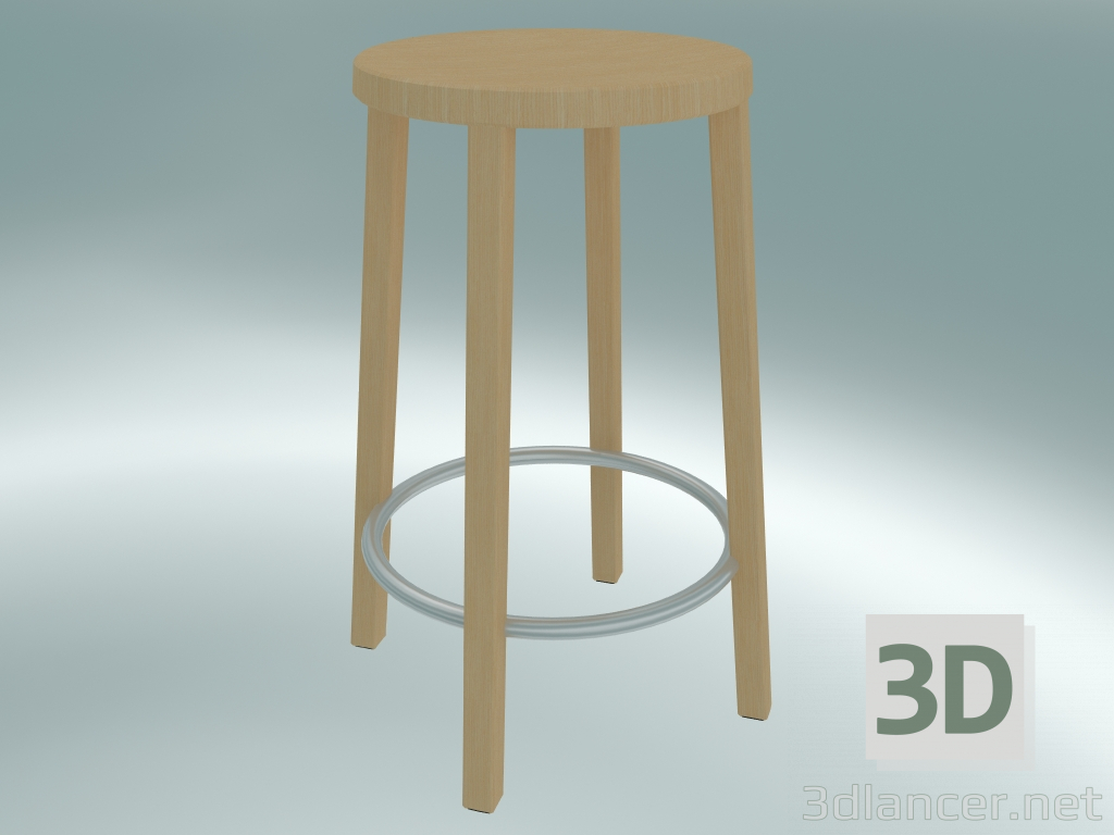 modèle 3D Tabouret Tabouret BLOCCO (8500-60 (63 cm), frêne naturel, aluminium poncé) - preview