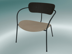 Pabellón de silla (AV6, H 70cm, 65x69cm, Nogal, Cuero - Anilina de seda)