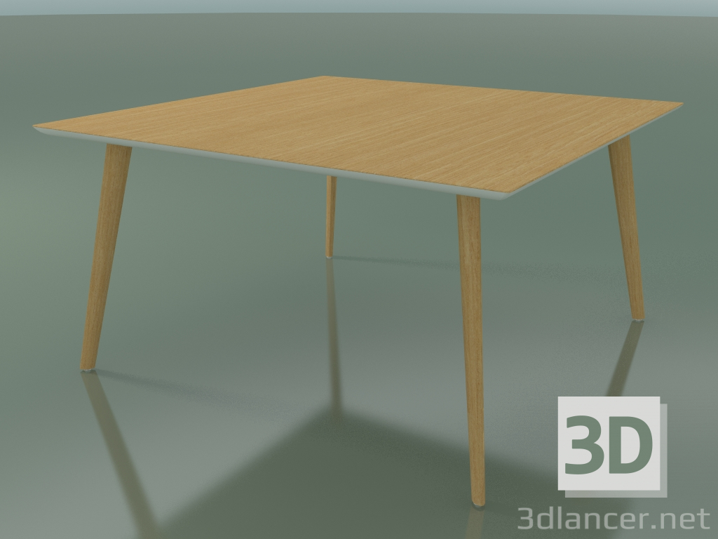 3D Modell Quadratischer Tisch 3503 (H 74 - 140 x 140 cm, M02, natürliche Eiche, Option 1) - Vorschau