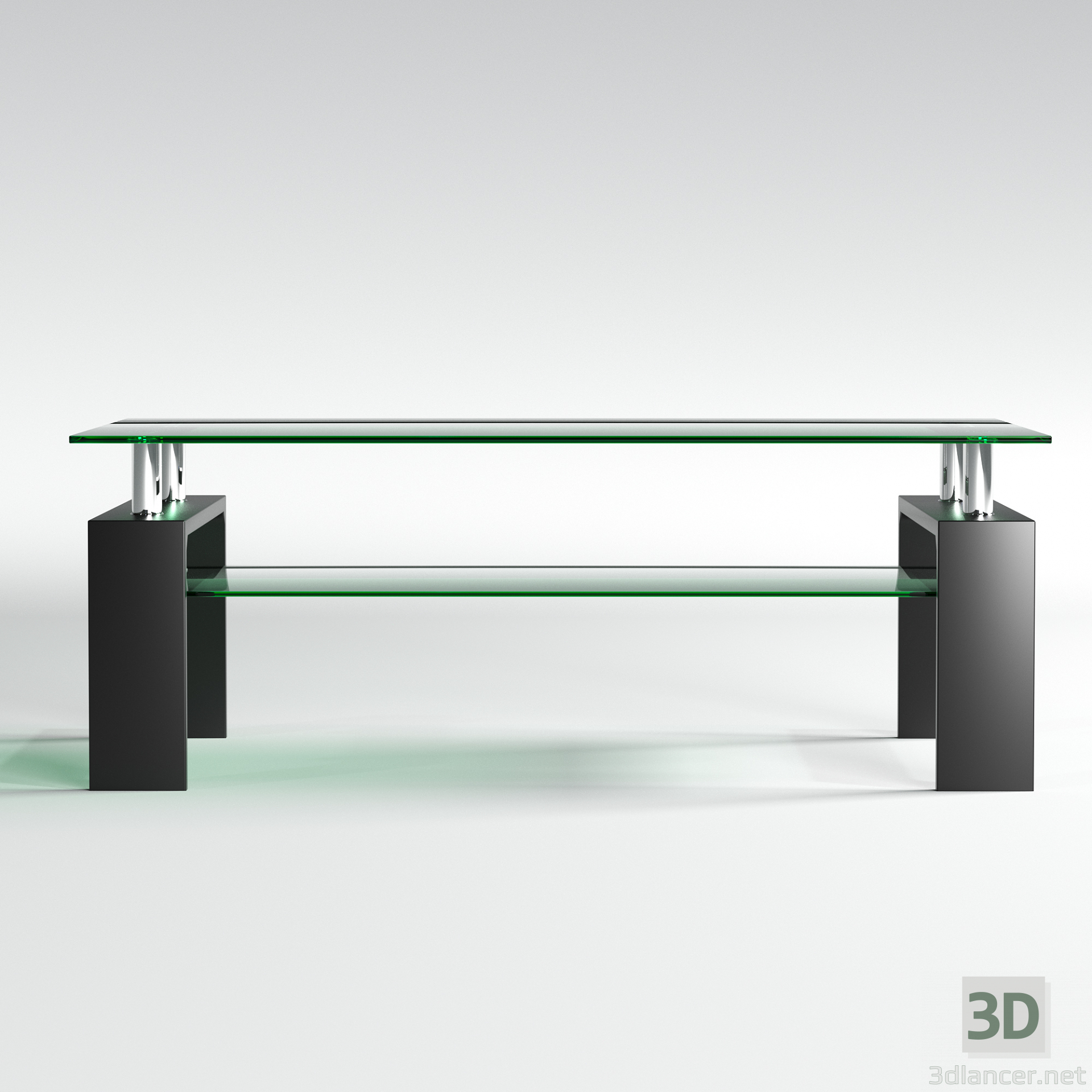 modello 3D di tavolo di vetro comprare - rendering