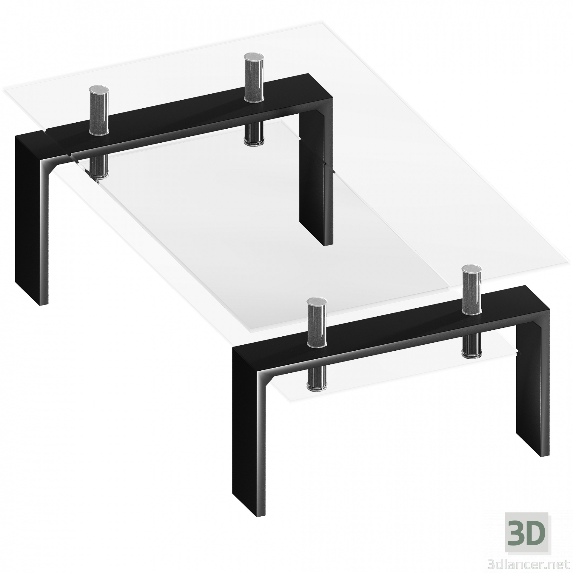 3 डी कांच का मेज मॉडल खरीद - रेंडर