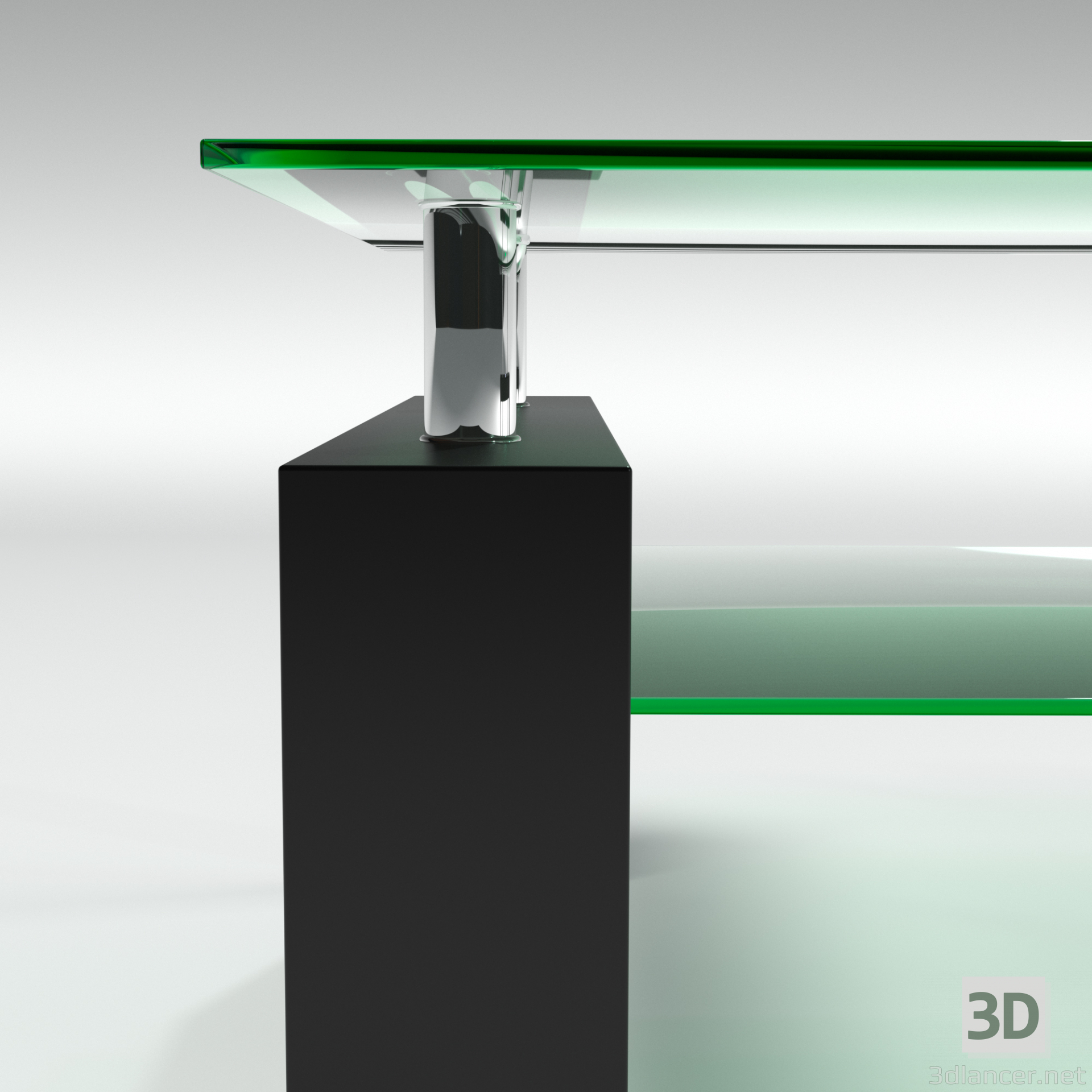 modello 3D di tavolo di vetro comprare - rendering