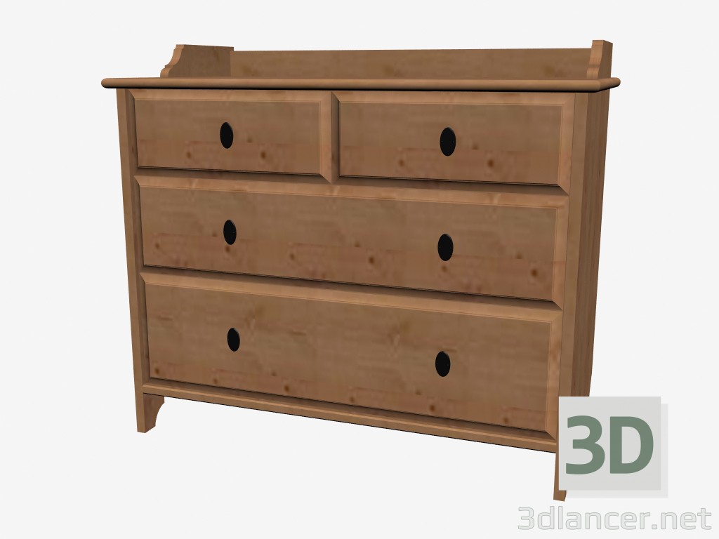 3d model Cabinet with 4 drawers - preview