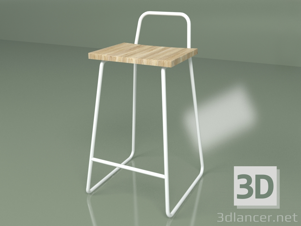 3d model Bar stool (white) - preview