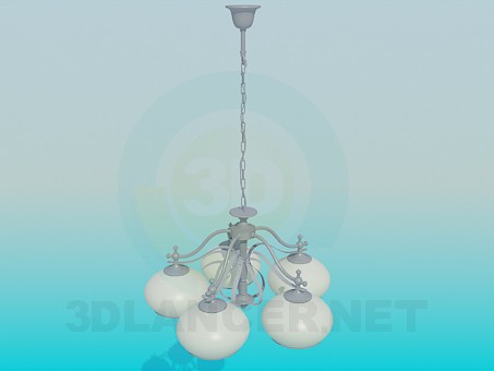 3d model Chandelier with shades - preview