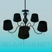 3d model Dark chandelier with glass spirals - preview