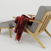 3d lounge_armchair_with_pouf (Дерев'яне крісло для відпочинку з пуфом) модель купити - зображення