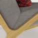 3d lounge_armchair_with_pouf (Деревянное кресло для отдыха с пуфом) модель купить - ракурс