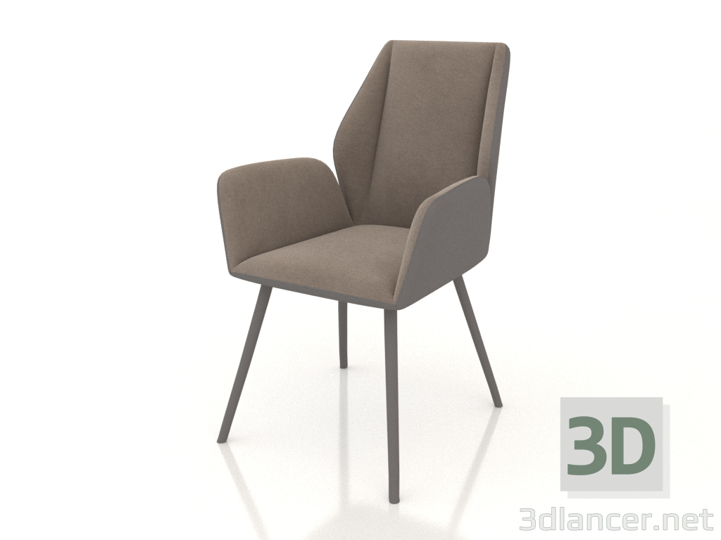Modelo 3d Cadeira Matilda (castanho-antracite) - preview
