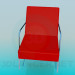 3D modeli Sandalye ile düz yatak başı - önizleme