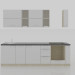 3D Modell Küche 2800x600x2200(h) Minimalismus - Vorschau