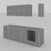 3D modeli Mutfak 2800x600x2200(h) minimalizm - önizleme