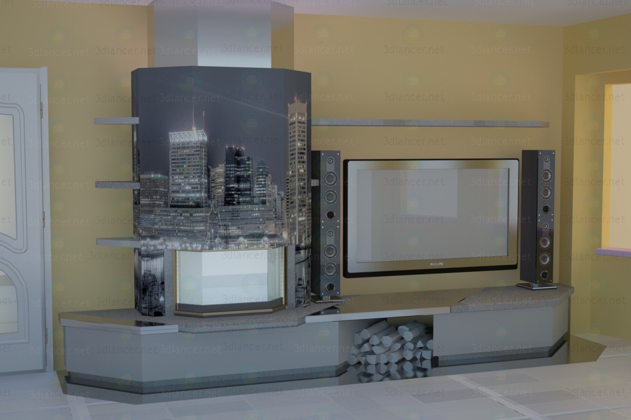 3d model mueble para television - vista previa