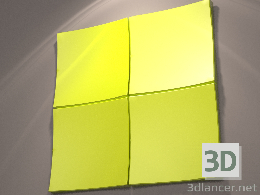 3d model Decorative panel Square sphere - preview