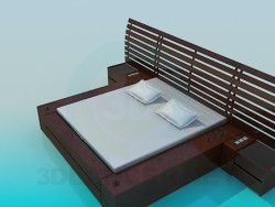 Double bed with backtop