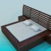 3d model Double bed with backtop - preview