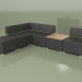 3d model Modular sofa Malta (Set 2, Black leather) - preview