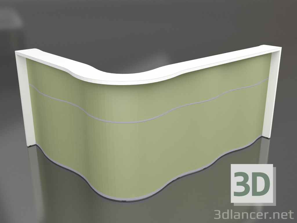 modèle 3D Banque d'accueil Wave LUV44 (2343x1103) - preview