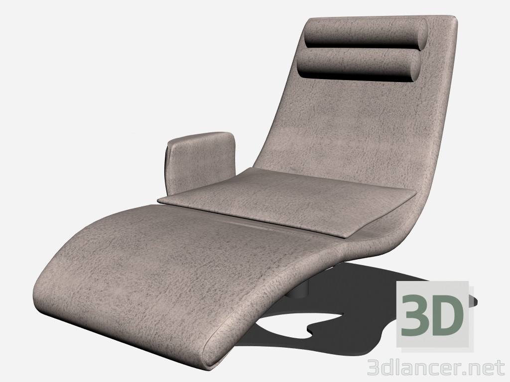 modello 3D Bracciolo sedia sala con diva - anteprima
